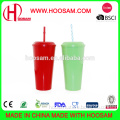 2017 Promotional 16 oz Double Wall Plastic Tumbler with straw